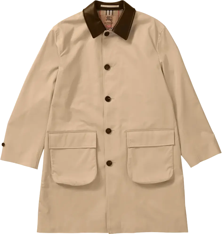 Supreme Burberry Leather Collar Trench Beige (US M)